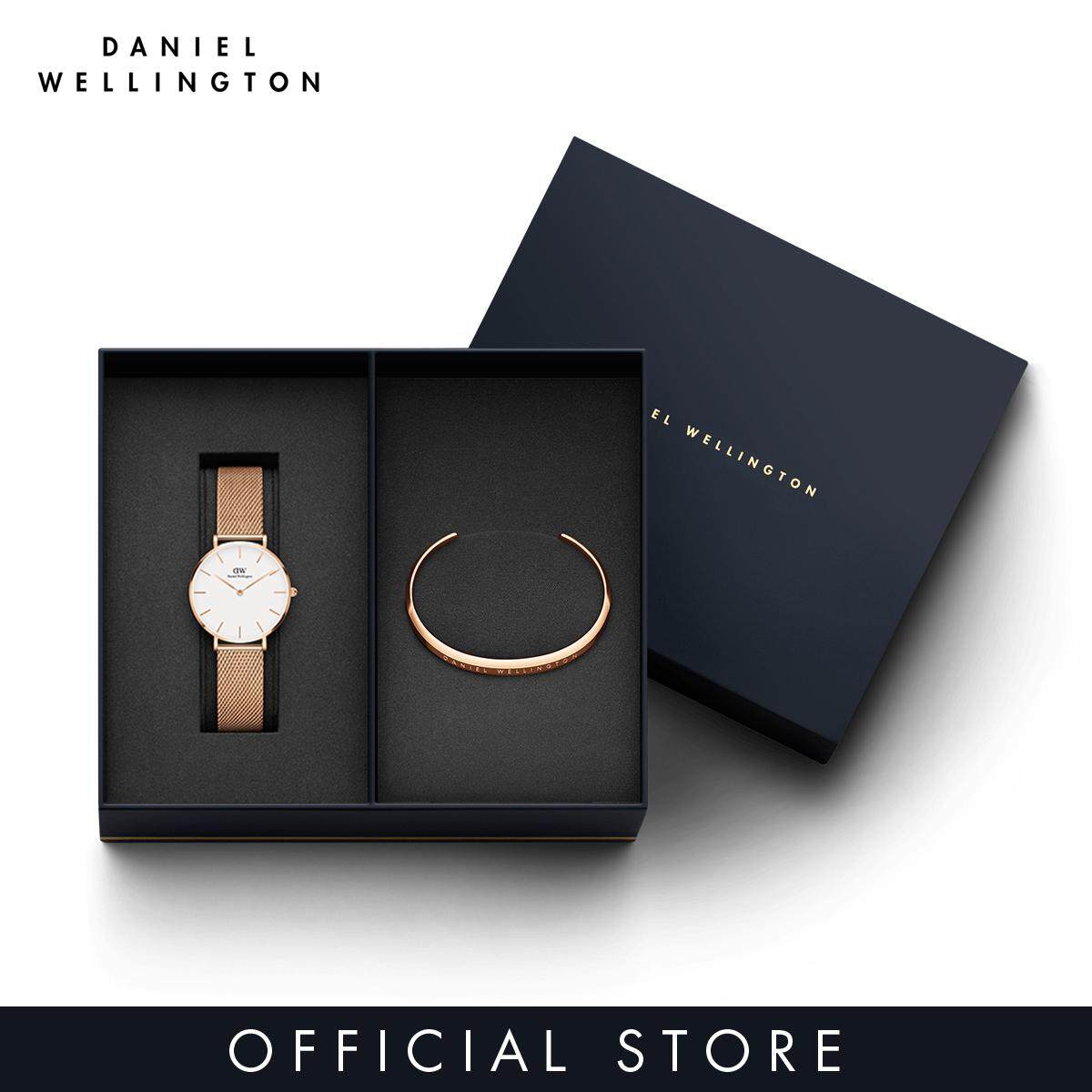 Daniel Wellington Gift Set - Petite Melrose 28mm Watch for women + Classic Bracelet Rose Gold Small