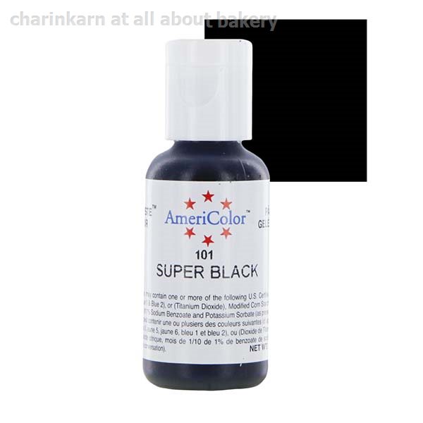 สีเจล อเมริคัลเลอร์ สีดำ AmeriColor 101 - SUPER  BLACK หมดอายุ 9/2023