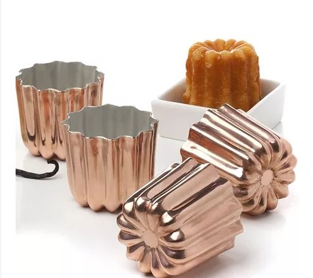 Canele's  พิมพ์เค้ก Rose Gold ทองแดงอย่างดี  5*5.5 * (4อัน/แพค) คาเนเร่