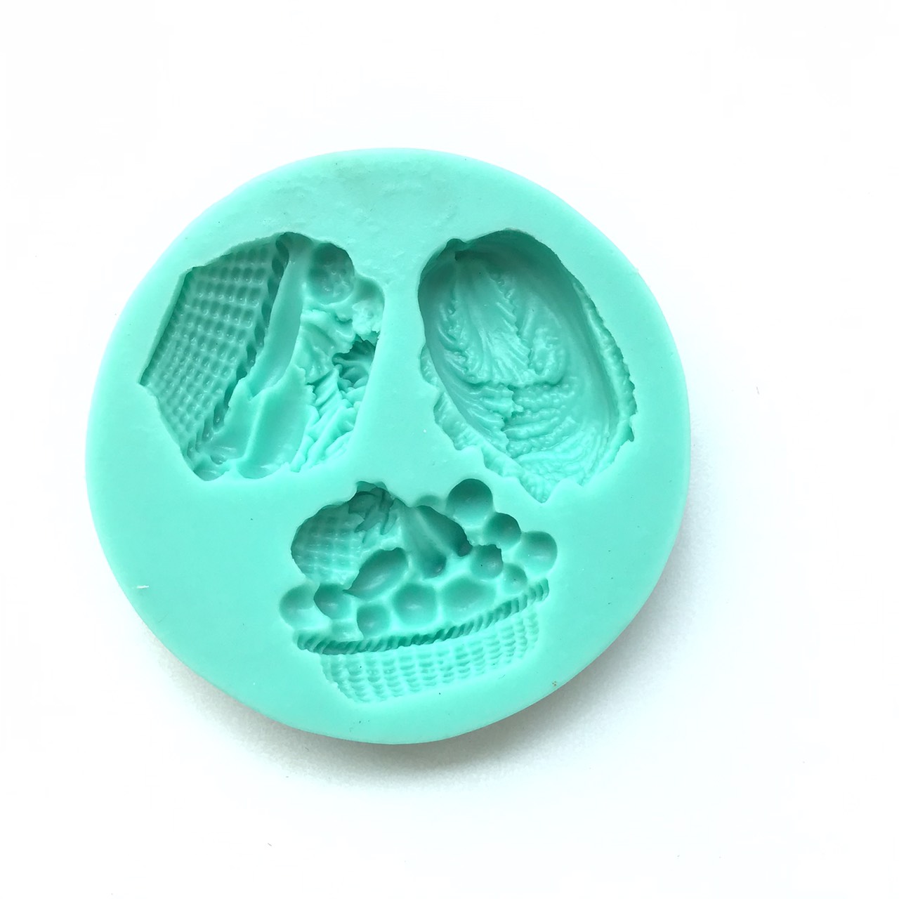 ซิลิโคนเขียว ตะกร้าผัก 3หลุม (ทรงกลม)