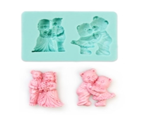 หมีคู่รักกอด พิมพ์ซิลิโคน 11*6.7*2.2