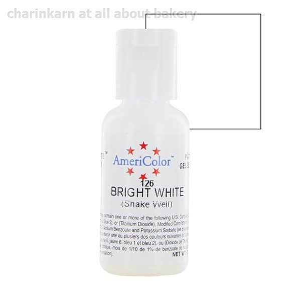 สีเจล อเมริคัลเลอร์ สีขาว AmeriColor 126 - BRIGHT WHITE 0.75oz หมด8/23=76// หมด 11/23=75