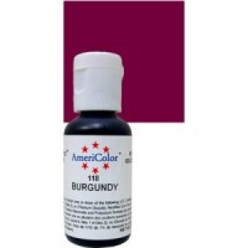 สีเจล อเมริคัลเลอร์ สีเลือดหมู AmeriColor 118 - BURGUNDY 0.75oz 