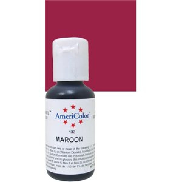 สีเจล อเมริคัลเลอร์ สีแดงมารูน AmeriColor 133 - MAROON 0.75oz