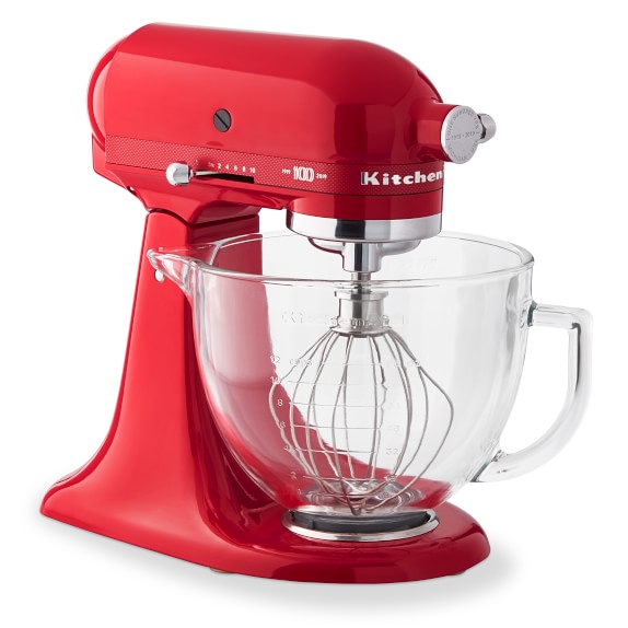 KitchenAid 100ปี Limited  Edition Queen of heart stand mixer 5Q สี Passion Red โถแก้ว เครื่องนอก 110V แถมฟรีหม้อแปลงไฟฟ้�