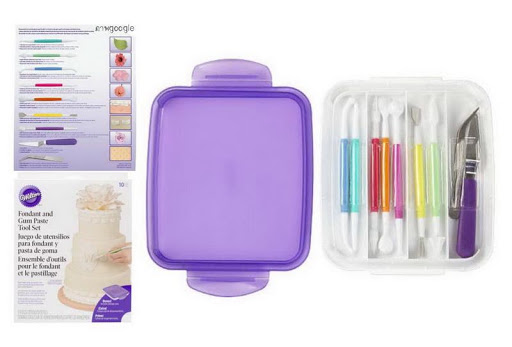 Wiltonไม้กลิ้งฟองดอง 10pcs. EXtra (Fondant and Gum Paste Tool Set)