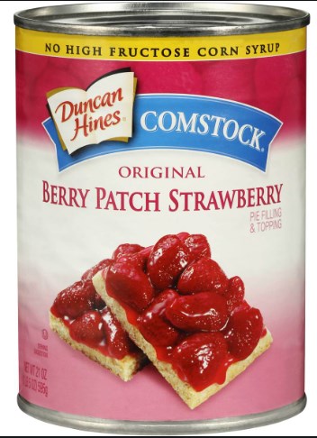 COMSTOCK Berry patch strawberry 595g สตอเบอรี่พาย คอมสต็อค  (12กระป๋อง/แพค)