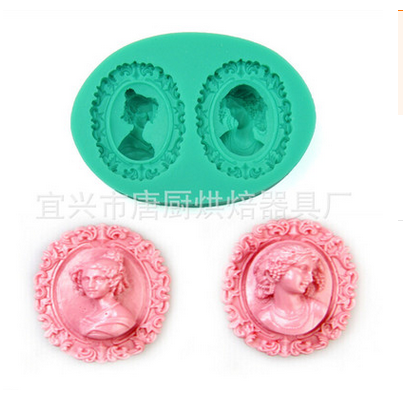 วินเทจเจ้าหญิง 2 หลุม พิมพ์ซิลิโคน 