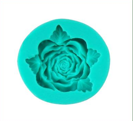 ซิลิโคนเขียว ดอกกุหลาบเล็ก 1หลุม (ทรงกลม)