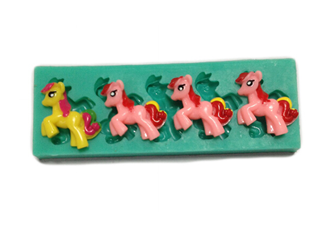 ม้าโพนี่ 4 ช่อง Pony Horse  พิมพ์ซิลิโคน