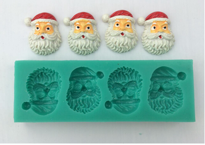 คริสต์มาส หน้าแซนต้าหนวดยาว พิมพ์ซิลิโคน 
